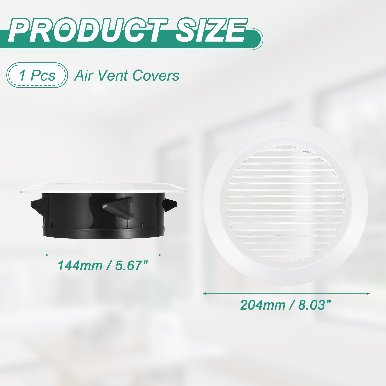 QUARKZMAN Soffit Vent 200mm ABS Rotondo Griglia Di Sfiato Soffitto Con Persiane Diffusore Per Casa Bagno Ufficio Cucina Sistema Di Ventilazione