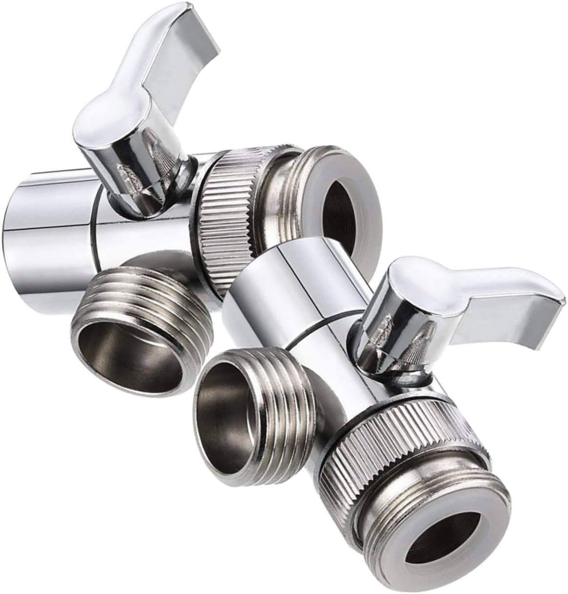 Kitchen Faucet 4 Sets Kitchen Faucet Adapter Bathroom Tap Diverter Sink Connector Faucet Splitter Hose Adapter for Basin Silver Zinc Alloy 2 Pieces Each Set