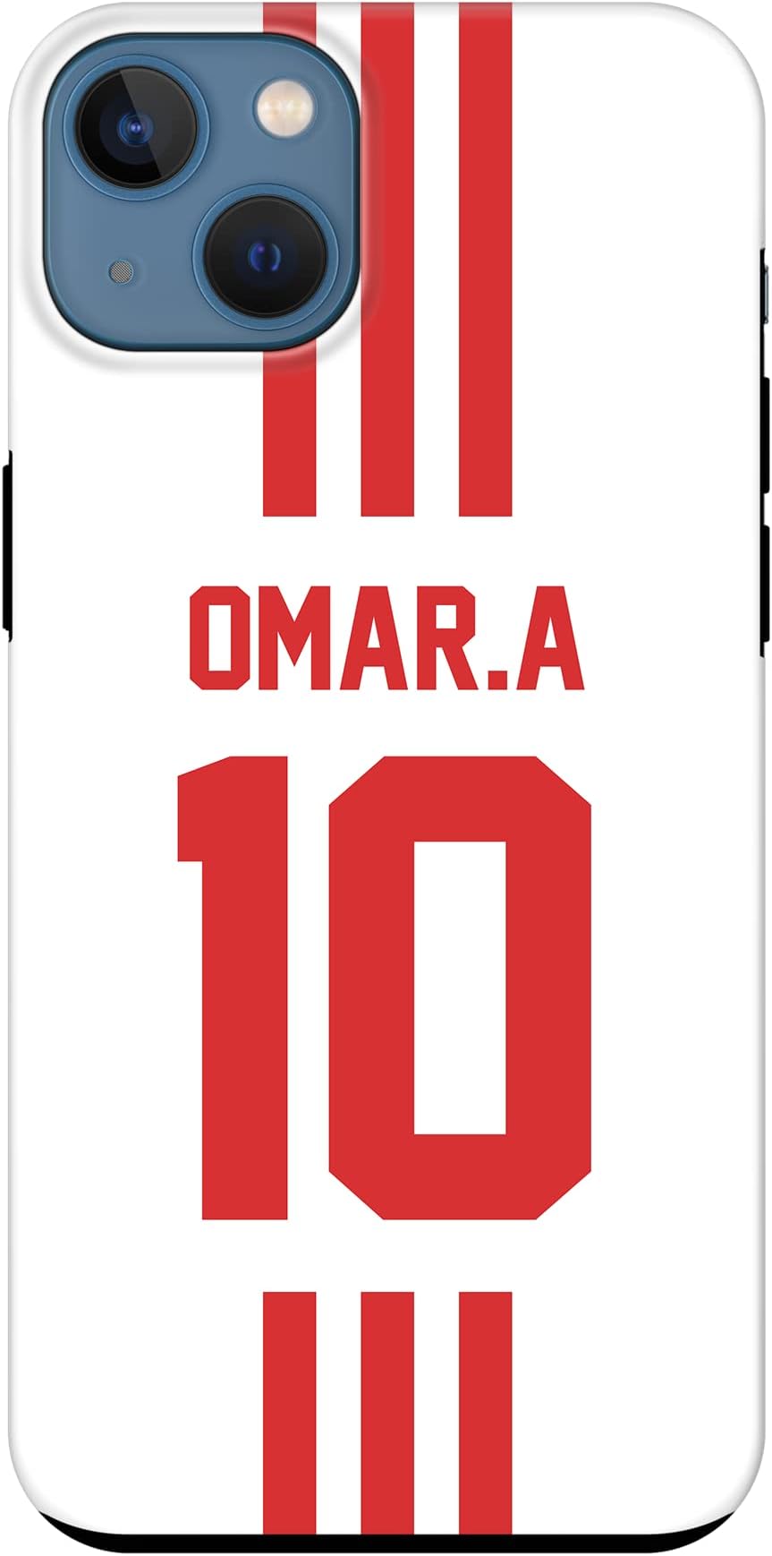 Stylizedd Tough Pro Series Case for Apple iPhone 14 Plus, Dual Layer hybrid PC + TPU Customized Mobile Cover Shield with inner TPU protection Matte Finish - Football Team - UAE, Player Name - Omar.A