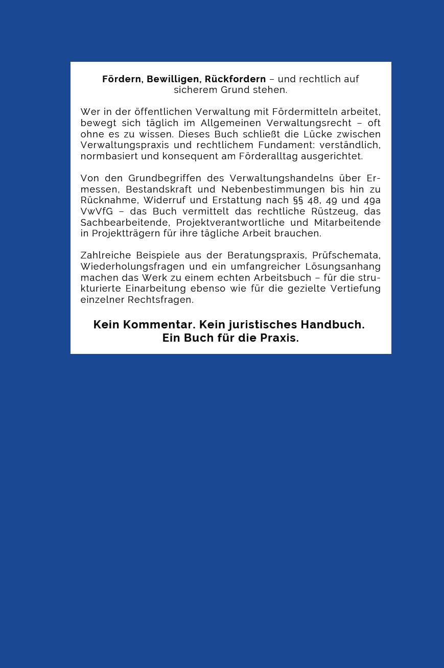 Einführung ins Allgemeine Verwaltungsrecht im Kontext Zuwendungsrecht