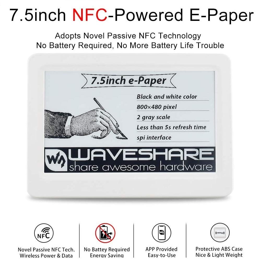 Display E-Paper 7,5 Pollici NFC Passive Wireless - Dettaglio