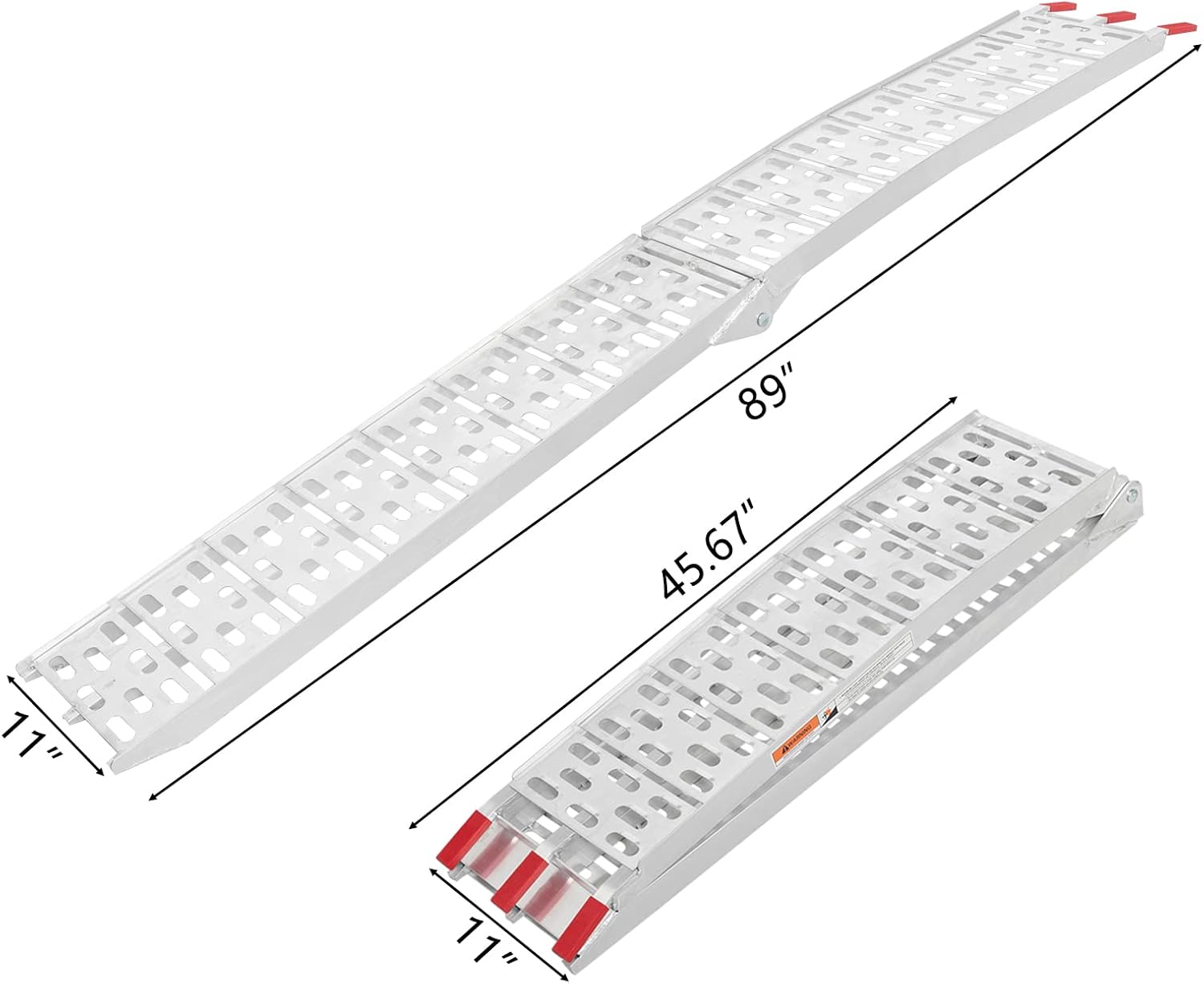 7.5 FT Aluminum Motorcycle Loading Ramps, 1500 lbs Capacity, with Load Straps – for Dirt Bikes, ATVs, Lawn Mowers, Pickup Trucks Loading Ramp, Foldable, Lightweight, 2PC Ramp Set