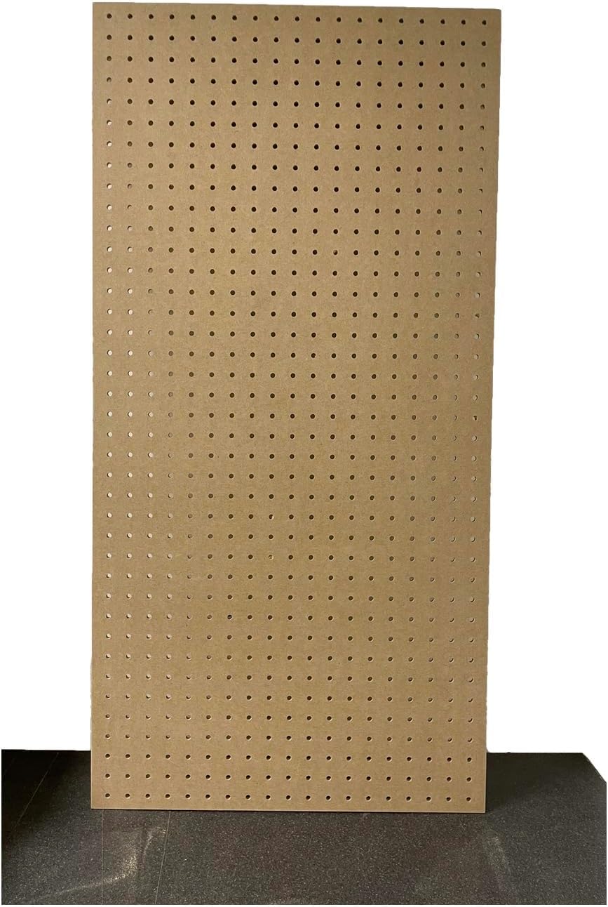 Wall Mounted MDF Peg Board - Size - 1000mm x 500mm - 6mm Holes - Great as Tool Organiser - To be used with Wooden Dowels 6mm not included with item