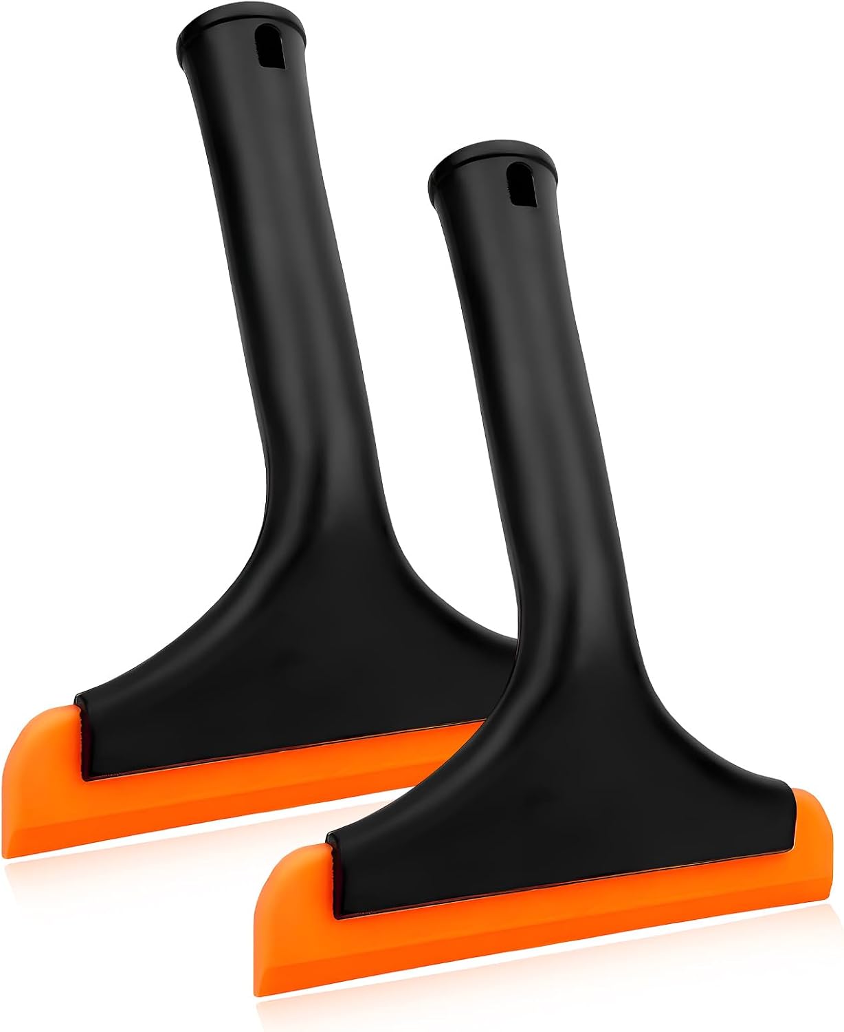 Small Silicone Window Squeegee, 5.9" Windshield Scraper Water Wiper with 7.5" Non-Slip Handle, Multi-Purpose Window Cleaning Squeegee Water Blade for Glass Mirror Countertop