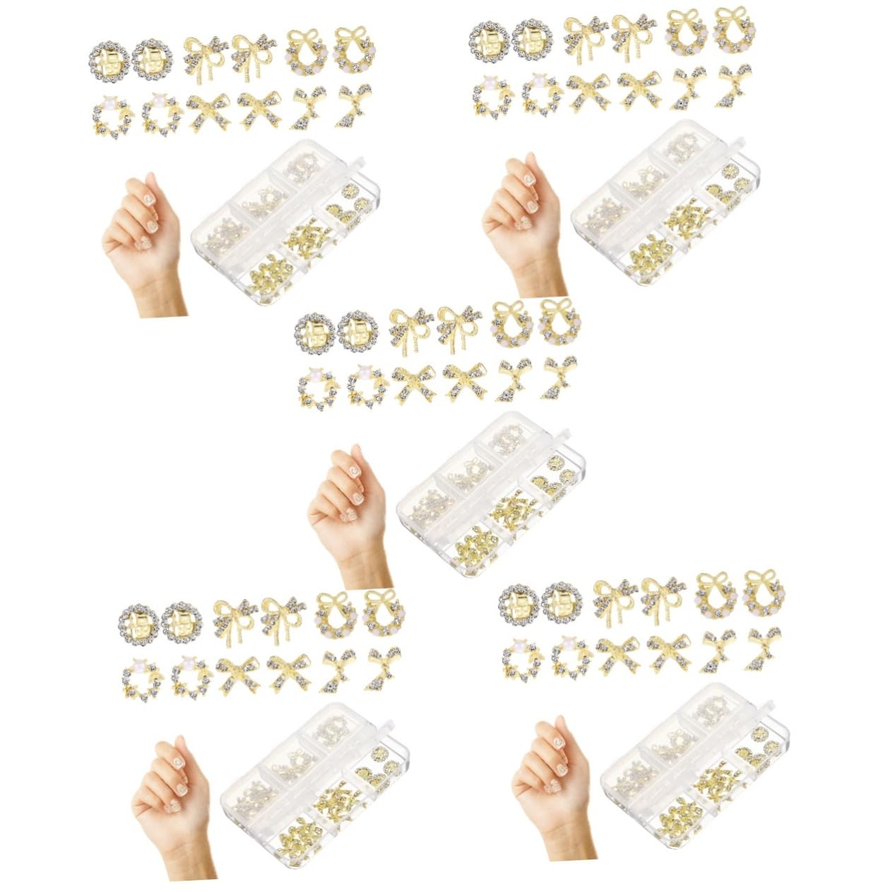 minkissy 5 Set Di Ciondoli Per Unghie in Metallo Set Di Accessori Per Manicure Art Decorazioni Per Unghie 30 Pezzi * 5