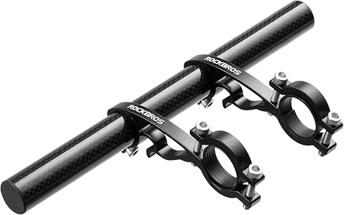 ROCKBROS Extensor de manillar de bicicleta, soporte doble para manillar de bicicleta, extensión de manillar de bicicleta, ligero y duradero para