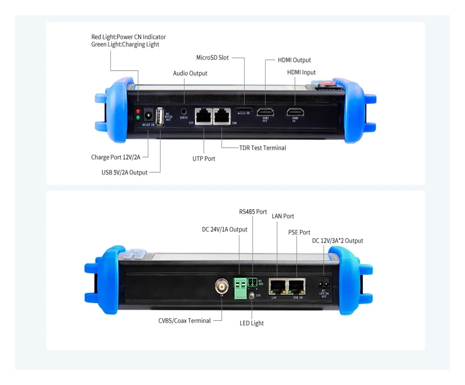 Tester CCTV IPC con touch screen 8MP AHD CVI TVI Ingresso e uscita HDMI Tester for cavi di rete for monitor telecamera PTZ Facile da leggere