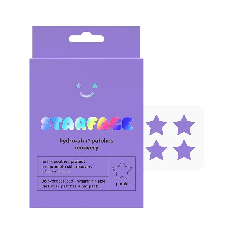 Starface World Hydro-Star® adesivo hidrocoloide em formato de estrela, Pacote com 36 unidades