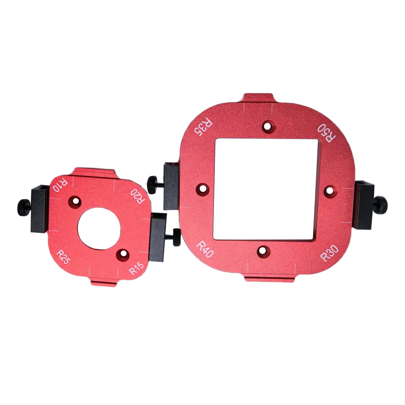 2pcs Woodworking Routers Corner Jig Templates 10-50R Corner Positioning Mold for Cutting and Trimming Tool Template