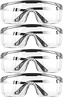 HPYNPES Anti-Fog Safety Glasses Over Prescription Goggles, Wide Vision Protective Eyewear, Industrial Approved 4 Pack