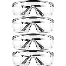 Защитные очкиПрозрачные противотуманные очки Сверхспециальные очки Защитная одежда для глаз Промышленное одобренное Широкое видение（4 PACK）