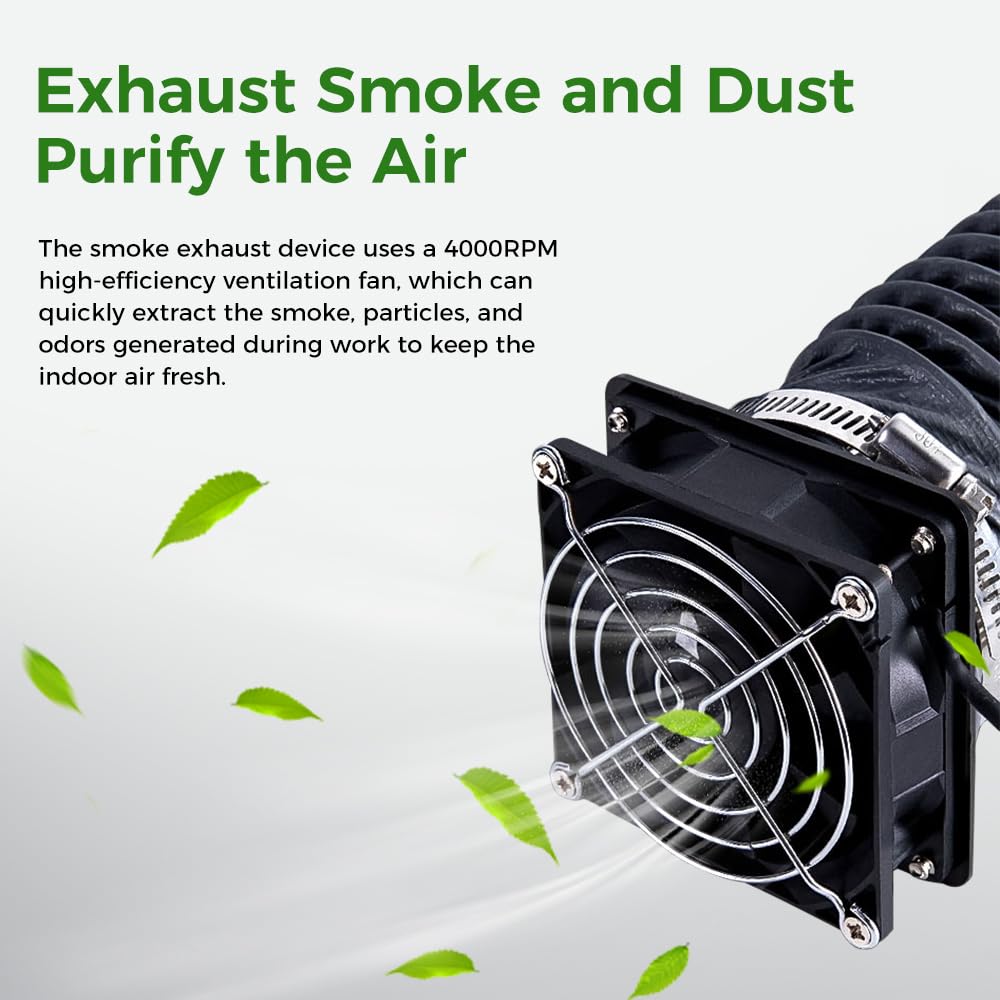 Creality Official Fume Extraction Kit, 4000 RPM High-Efficiency Ventilation Fan, Exhaust Smoke & Odors, Compatible for 3D Printer Enclosure with Fan Interface and Laser Engraver Enclosure - 3