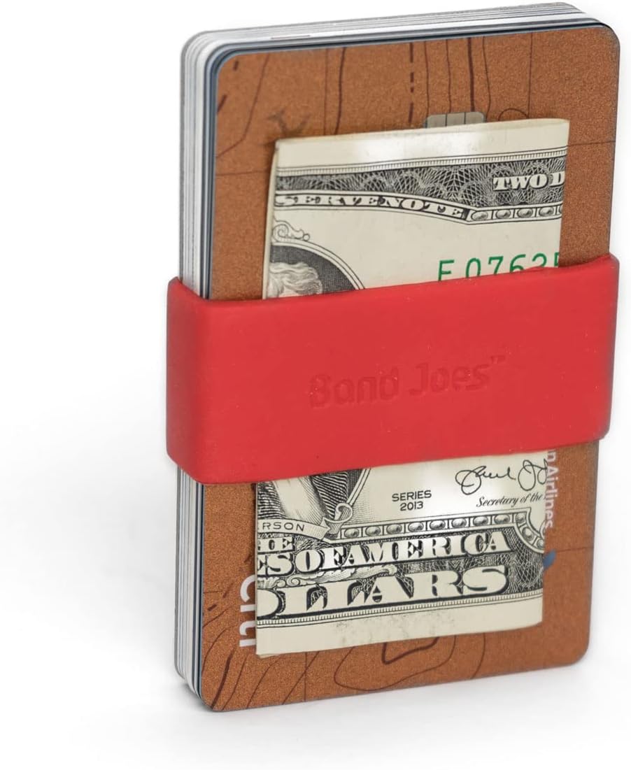 GRIFITI Band Joes Pocket Wallet Replacement Super Slim Profile Colorful Silicone Rubber Bands Money Wide Strap Grip Clip Siliconebands for Credit Card, License, Cash Holder