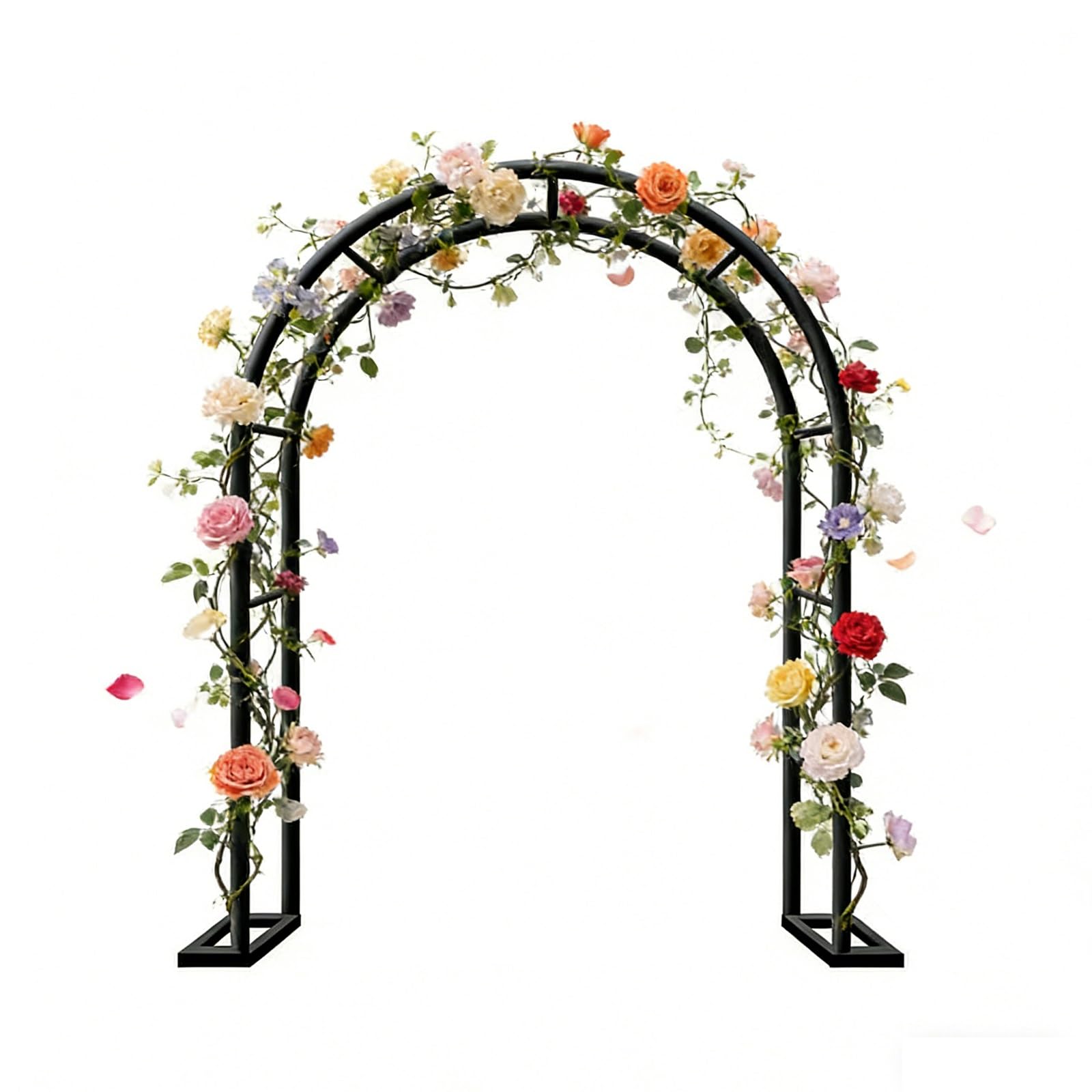 Rankhilfe FüR Kletterpflanzen Im Freien, Gartenbogen Mit Sockel, 19mm Hochtemperaturbeschichtetes Eisenrohr FüR Rosen, Wisterien, Weintrauben, Hochzeit