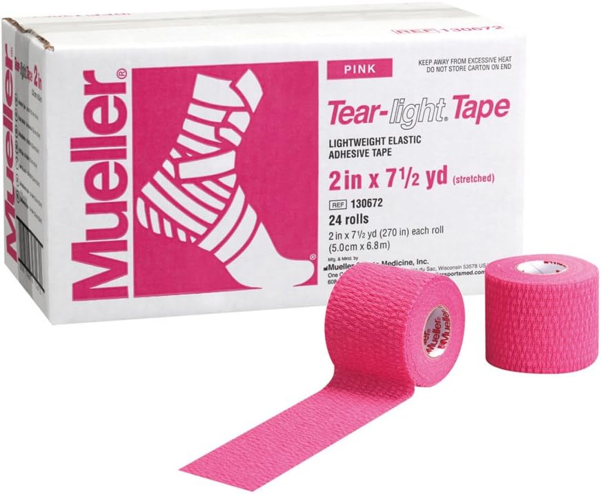 Mueller Tear-light Tape Pink, 2 in X 7.5 Yd 24ct