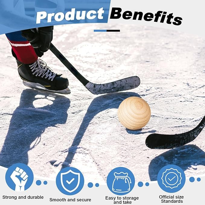 Hockey Stick Handling Trainer Worgeous 15 Pc Wood Swedish Stickhandling Balls Hardwood No-Bounce Floorball Street Hockey Balls Hockey Stickhandling Trainer