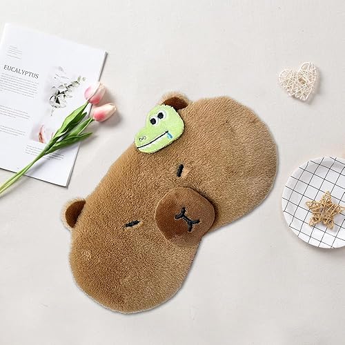 Vista 63 de PERFECTSIGHT Mascarillas para dormir, lindas cubiertas de felpa para dormir, ligeras, ajustables, de piel sintética, para mujeres y hombres