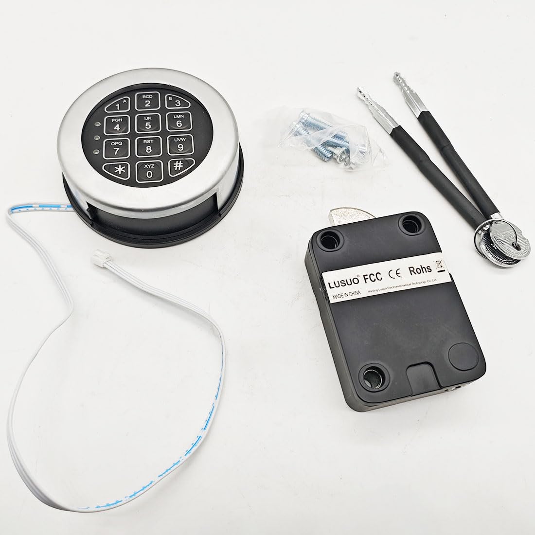 1 ensemble de serrures électroniques rondes en alliage de zinc pour armoire à armes, serrure à combinaison électronique durable