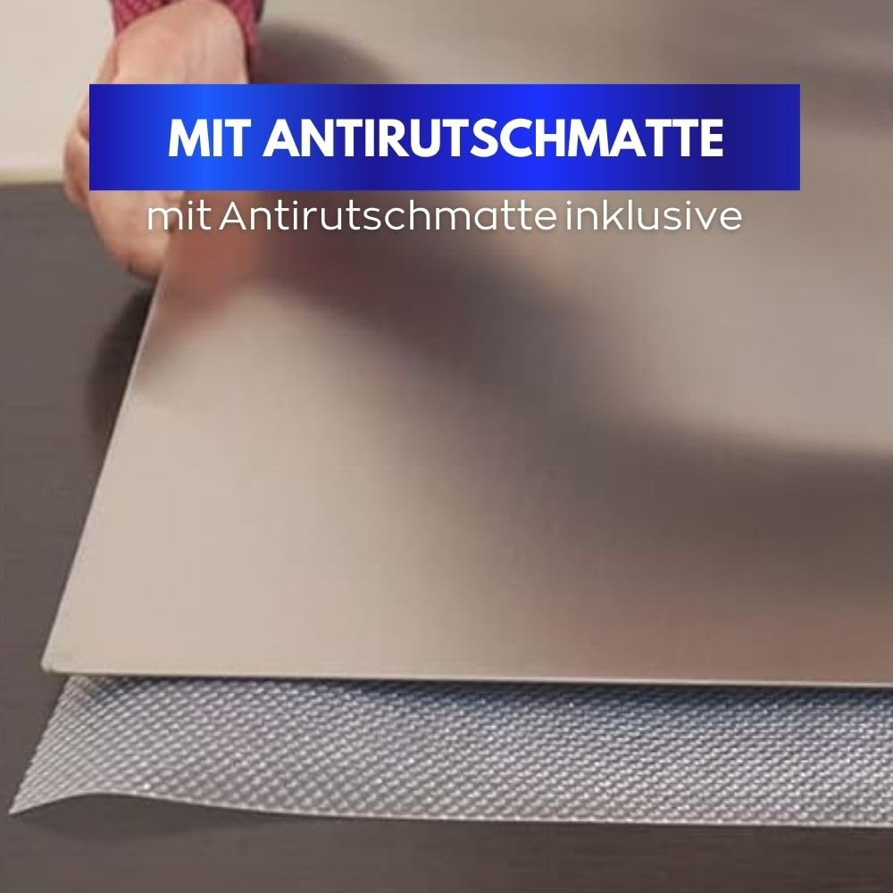 INOXLM Schneidebrett Edelstahl zum Kneten, Edelstahl Arbeitsplatte verschiedene Größen für Küche, Bar, Restaurant, knetbrett edelstahl mit ständer Falten und Etagere