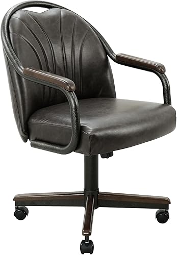 Miniatura 49 de Chromcraft Juego de 4 sillas de comedor de cocina, giratorias, sillas de comedor, sillas tapizadas de espuma viscoelástica con ruedas giratorias