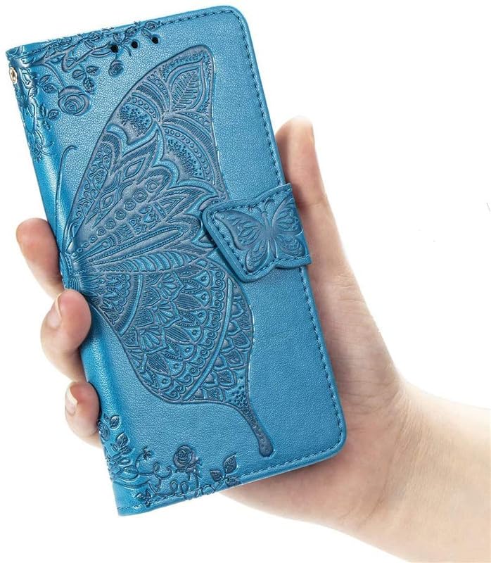 Image of ClickCase Butterfly Series for OnePlus Nord 4 5G Leather Embossing Wallet Flip Case Kick Stand Magnetic Closure Flip Cover for OnePlus Nord 4 5G (Sky Blue)