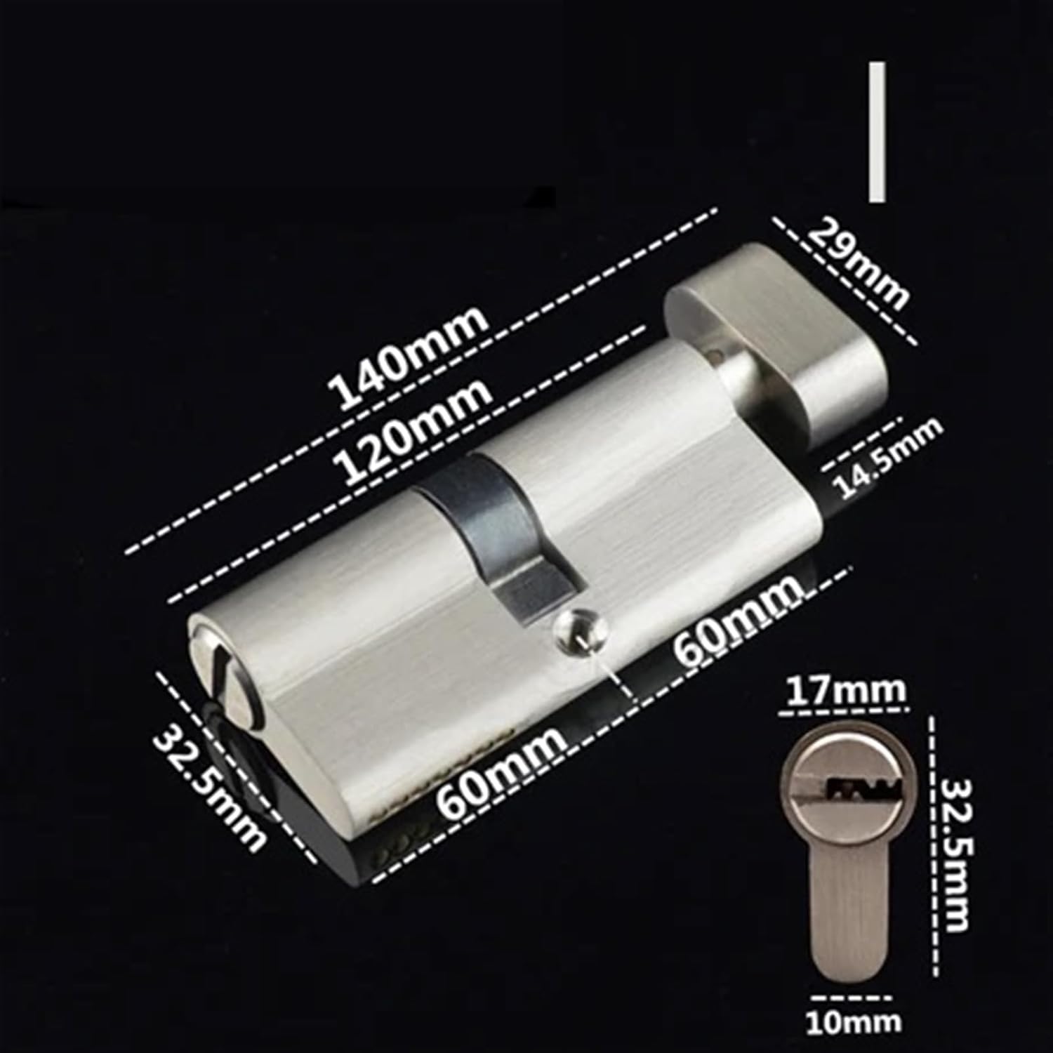Brass Door Lock Cylinder Double Opening for Gate Bedroom Bathroom Home Hardware DIY 1Pcs(120mm)