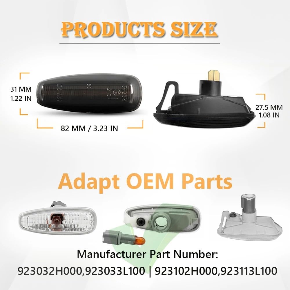 2szt Hatchback Ceed Estate Sekwencyjny kierunkowskaz boczny dla Kia Rio Saloon Rondo Carens Pro