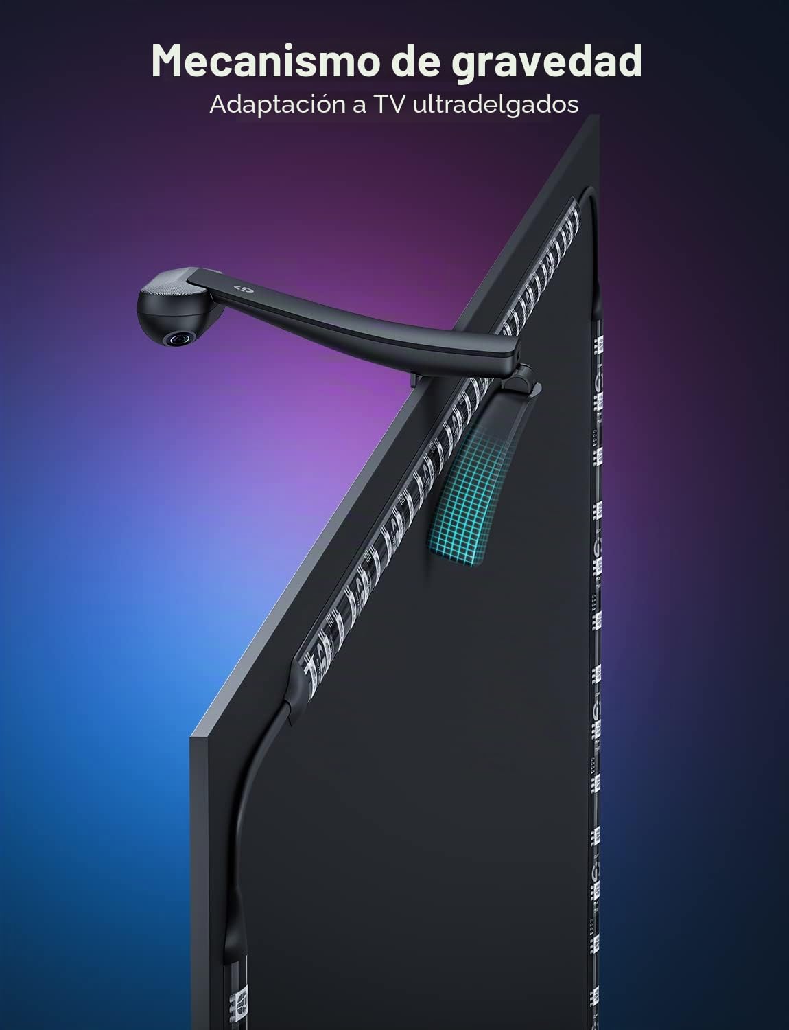 Govee Retroiluminación de TV Envisual T2 con cámara dual para televisores de 75 a 85 pulgadas y PC, tira de LED RGBIC WiFi compatible con Alexa y Google Assistant cuentas de luz doble para decoración