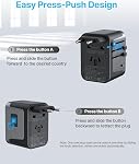 Universal Travel Adapter, VINTAR International Plug Adapter with 6A 3 USB C and 2 USB Ports, Travel Essentials Power Adapter, Worldwide All in One Outlet Converter for Europe UK USA AUS(Type C/G/A/I)