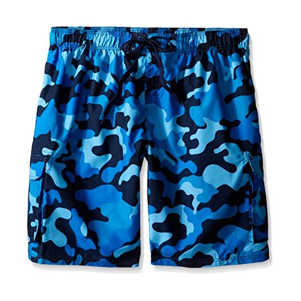 Kanu Surf Men's Big Camo Extended Size Swim Trunks, Navy, 3X