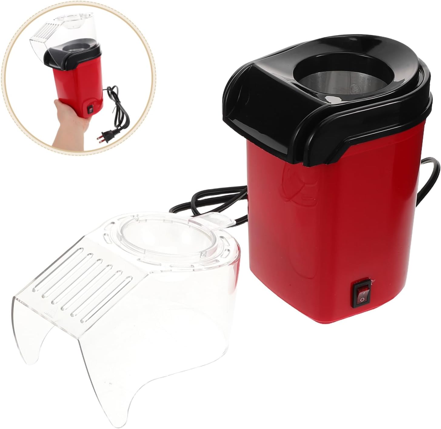 Compact Electric Popcorn Maker with Butter Melting Feature Quick Easy Hot Air Popcorn Machine for Gatherings US Plug