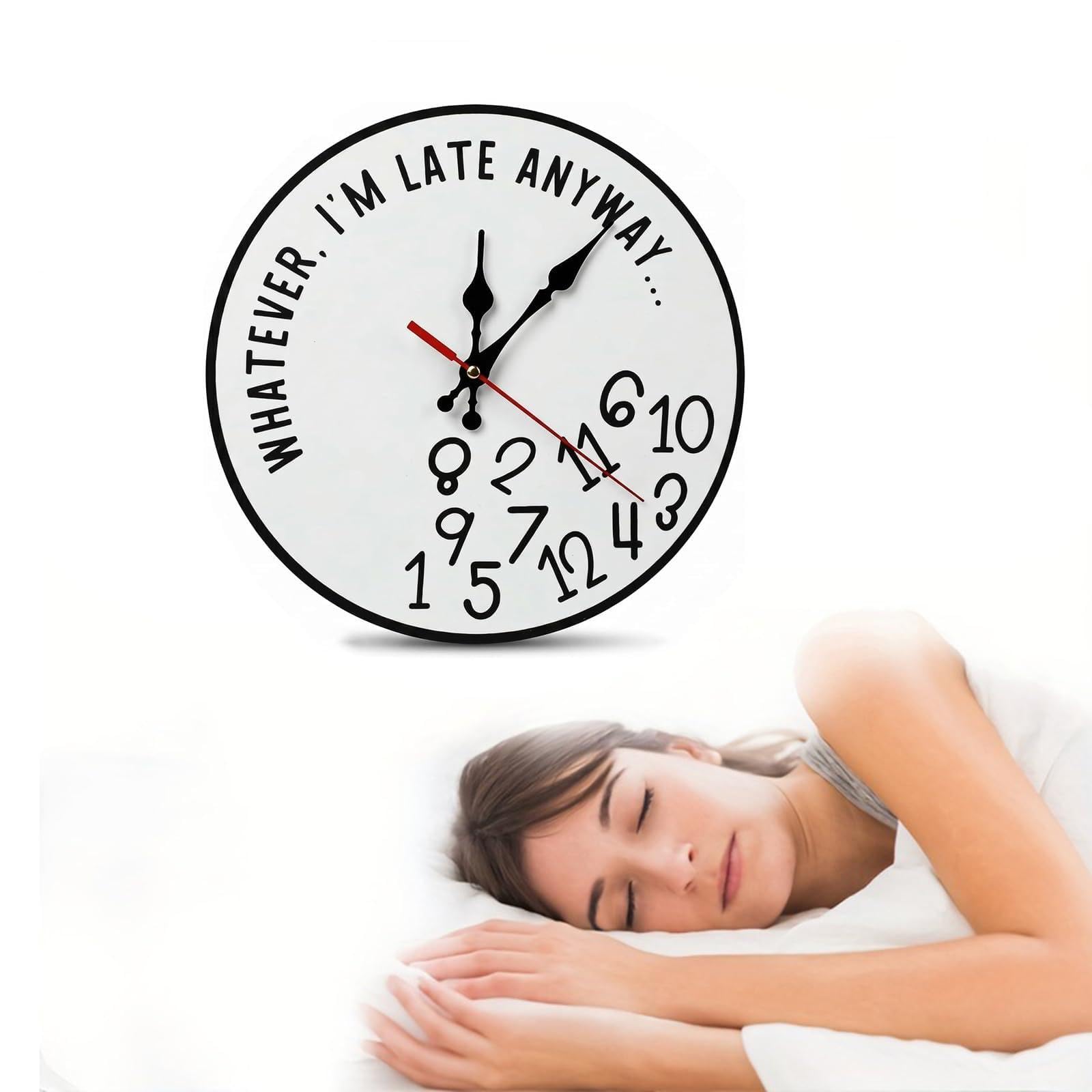 Horloge murale de toute façon je suis en retard silencieuse