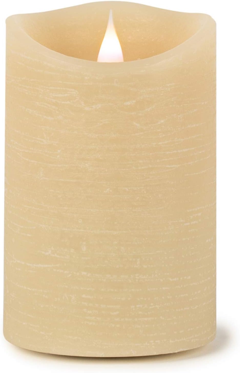 Melrose Wax, Plastic Simplux LED Designer Candle with 4 and 8-Hour Timer (5.5-inch Height, Cream)