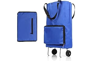 Collapsible & Expandable Shopping Cart • Lightweight & Stair-Climbing Grocery Bag •...