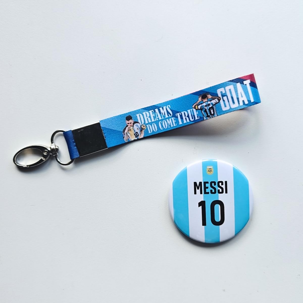 TenorArts Lionel Messi Keychain and Badge Gift Box Merchandise - 1 Keychain (7 inches), 1 Badge (58 mm) - 2 items in 1 Box | Perfect Gifting for all Messi Fans-image-33