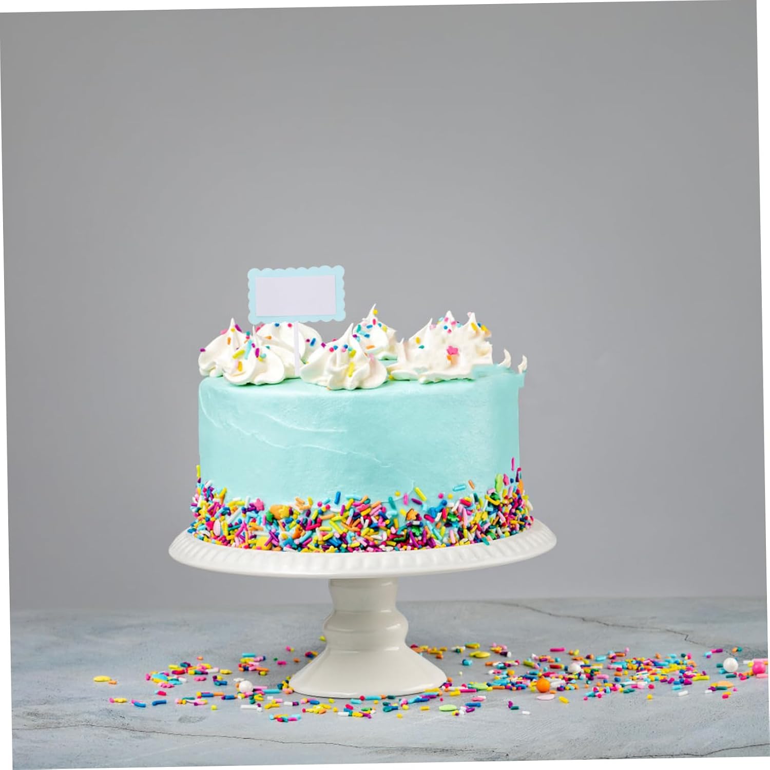 50pcs Blue Writing Board Cake Decoration Picks for Birthday Parties