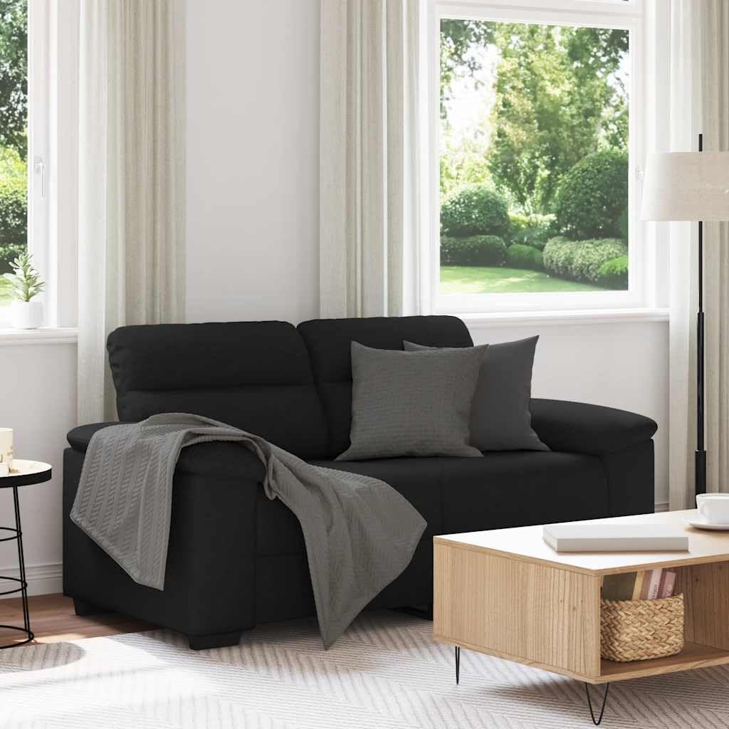vidaXL Sofá 2 plazas Tela Negro 160x81x84 cm, sofá, sofá de Dos plazas, sofá de 2 plazas de Tela, sofá de 2 plazas, sofá de Tela, sofá de Dos plazas de Tela