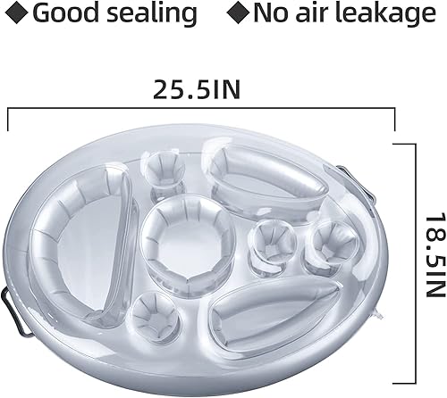 Miniatura 3 de Flotadores para bebidas de piscina, divertido soporte inflable para bebidas para piscina con portavasos - Bandeja flotante para bañera de