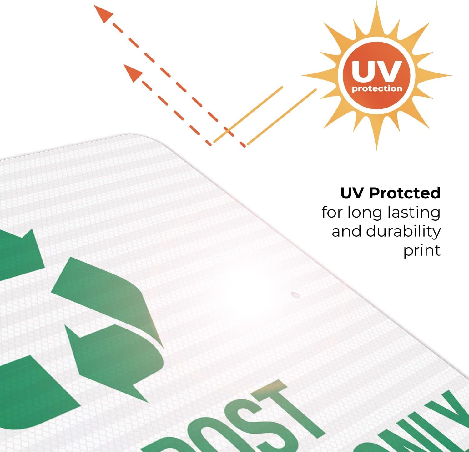 Compost Food Waste Only with Recycling Graphic Sign, 24x30 Inches, 3M EGP Reflective .080 Aluminum, Fade Resistant, Made in USA