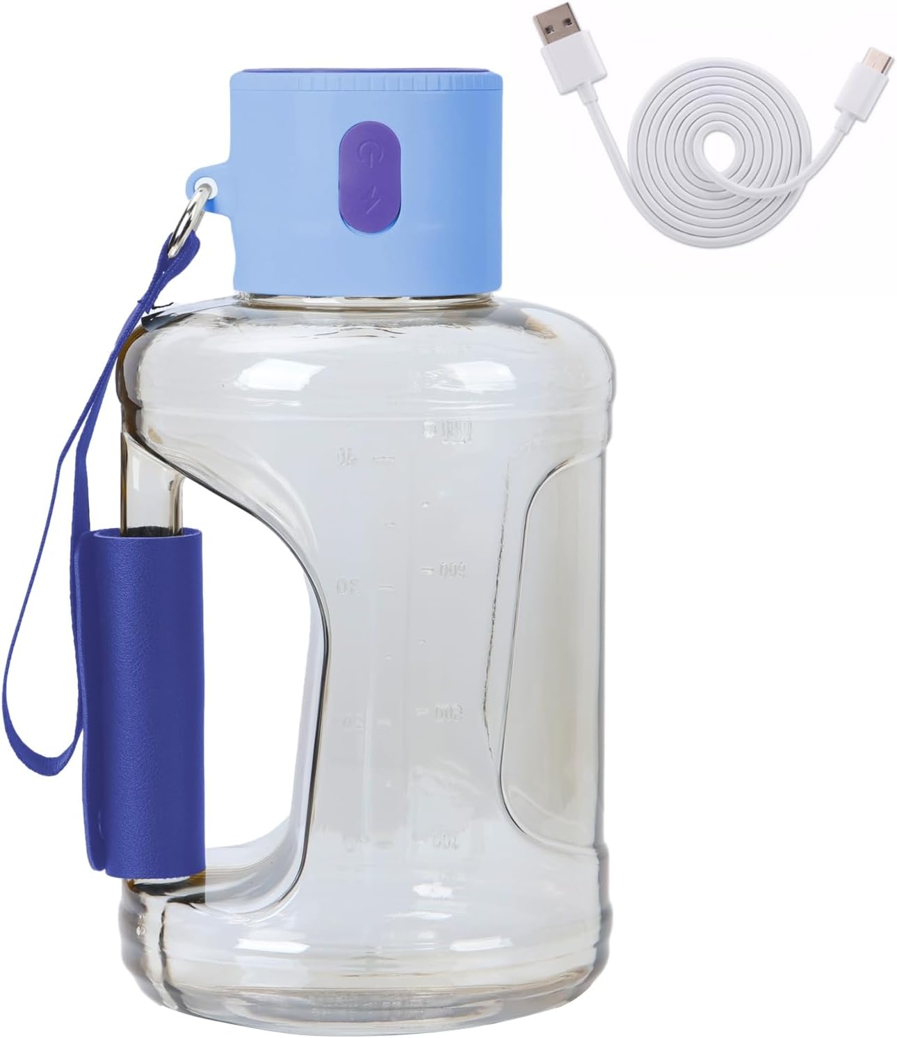 1 Set 1500ML New Hydrogen Water Pitcher,Replacement Water Filters for Pitchers,Portable USB Charging Hydrogen Water Generator for Home Outdoor Travel Blue