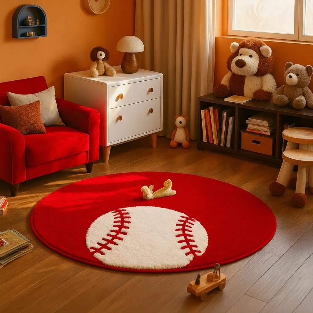Modern Abstract Round Rug - Blue & Beige -20 Modern Abstract Round Rug - Blue & Beige -20