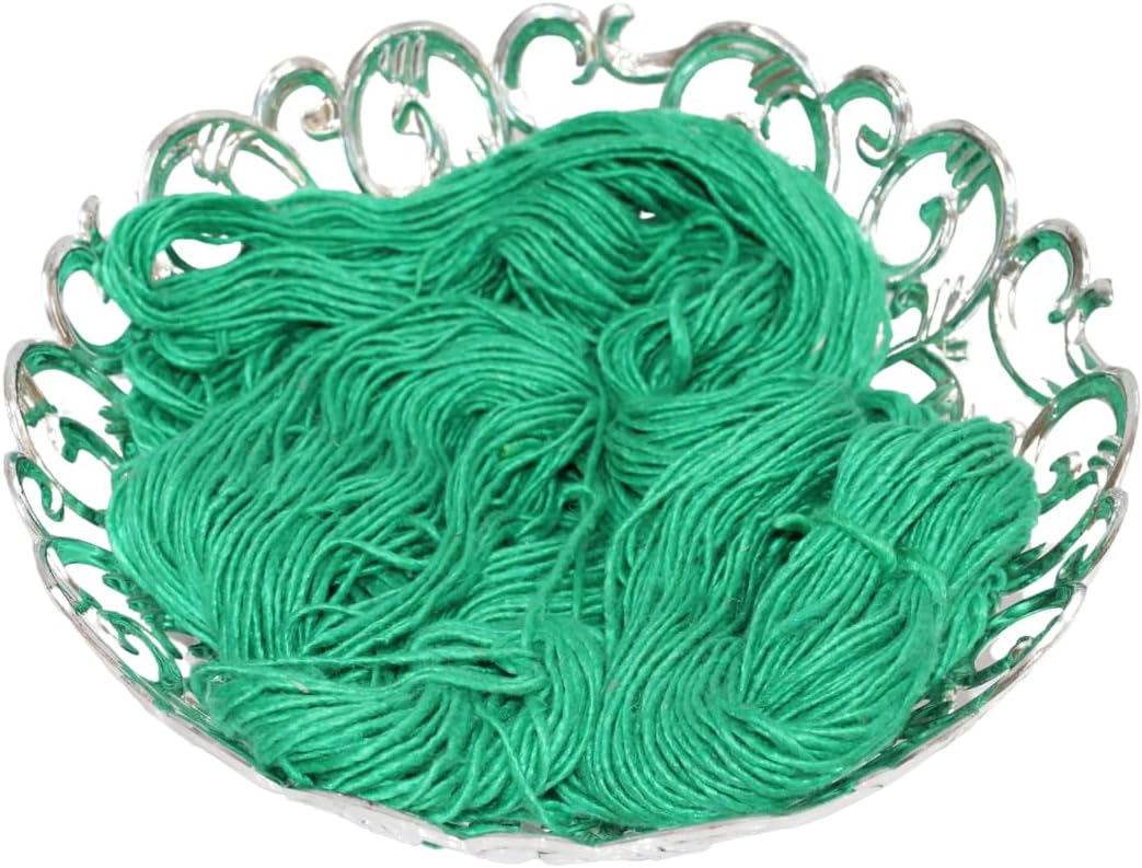Knitsilk Top Yarn-Mulberry Silk Roving Yarn in Shades of Green | Hand Tie & Die | 225 Yards carded Pure Silk (Pack of 1) (100 Gram)