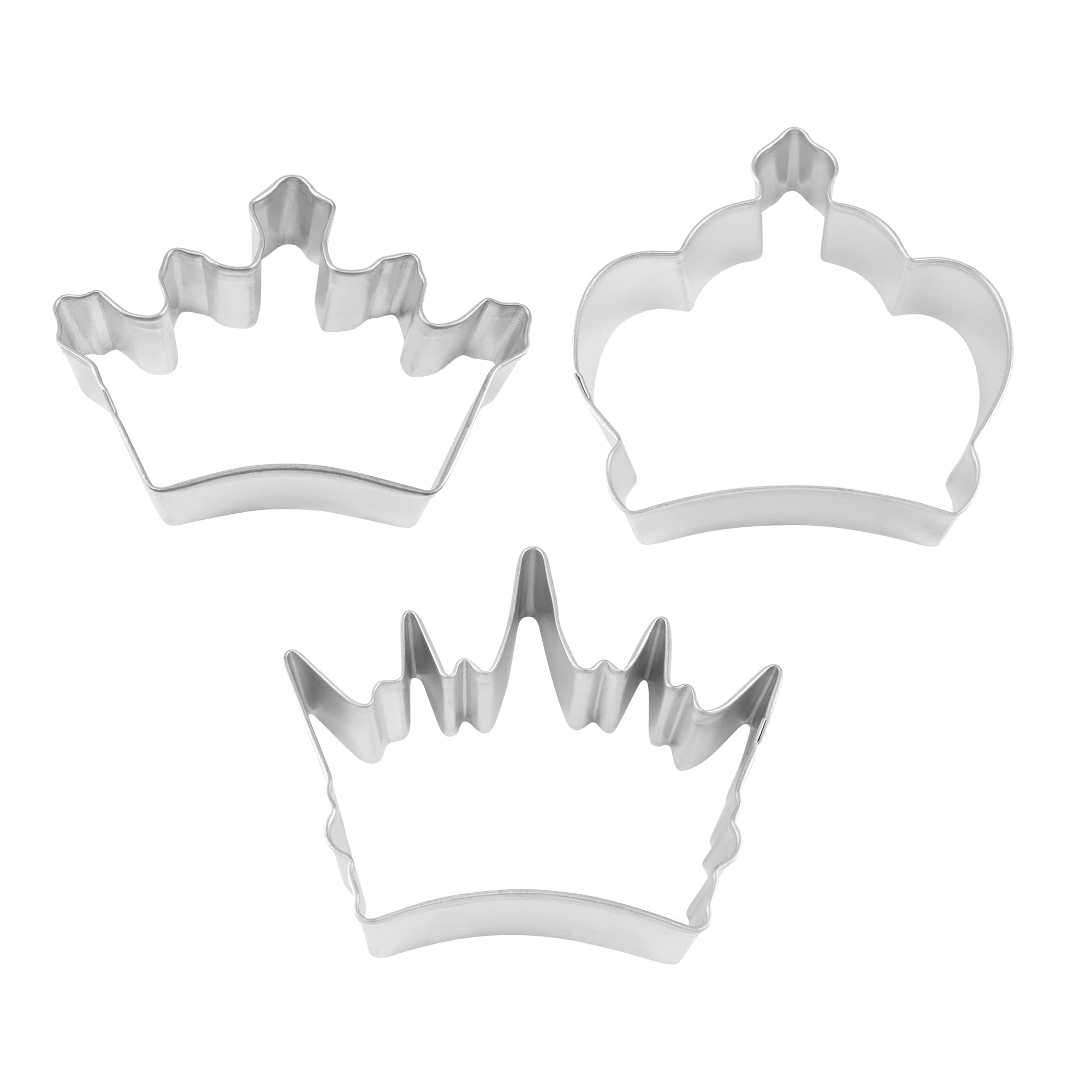R&M International 5179 Royalty Coronation, Imperial, and King Crown Cookie Cutters 3-Piece Set