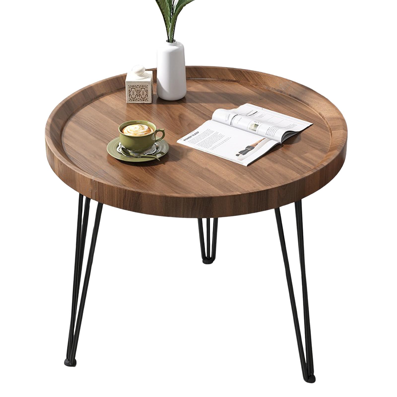 UVCMDUI Overbed Table, Bed Side Table with Storage Shelf and Wide Desktop, Mini Side Table With Sto rage for Bedroom,Nightstands,Small Round Side Tables Living Room,50 * 50 * 50cm