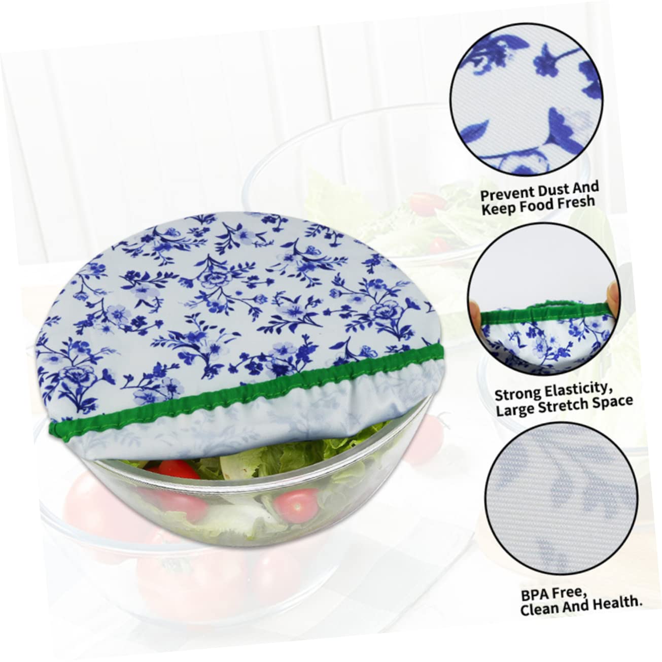 200PCS Reusable Elastic Bowl Covers - Assorted Sizes, BPA Free, Stretchable For Food Storage & Meal Prep