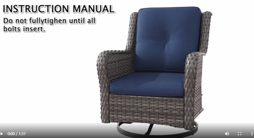 Watch Swivel Rocker Patio Chair Assembly Instruction Video on