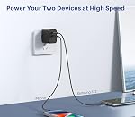 45W USB C Fast Charger, Dual USB C GaN Charger Block with Foldable Plug, PD 3.0 & PPS Fast Charging Wall Charger for iPhone 17 16, for iPad Pro, for MacBook Air