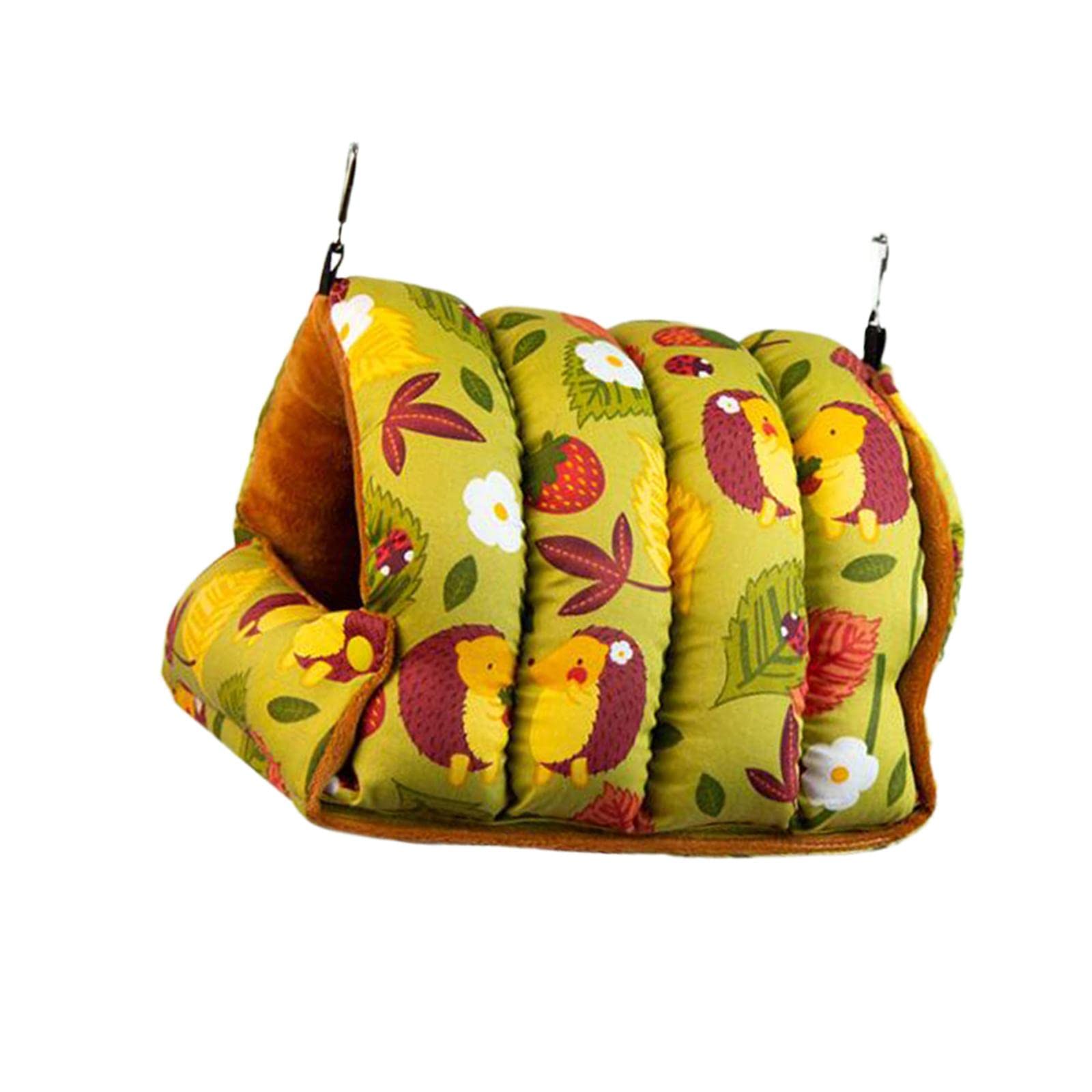Hamac pour Perroquet, Cage Suspendue en Forme de Grotte et Nichoir en Coton Chaud pour Petits Oiseaux, Décoration Intérieure, Rose Petit