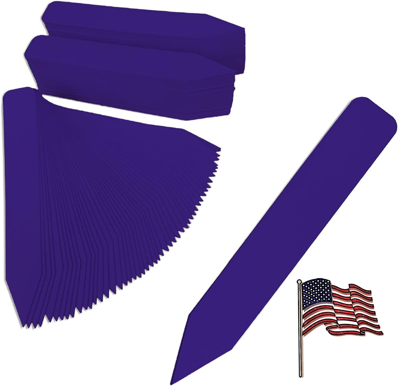 4" x 5/8" Dark Purple Premium Pot Stakes - 1,000 Pcs - Plastic Plant Tags and Labels - Nursery Garden Tree Labels Waterproof Writeable | Made in The USA |