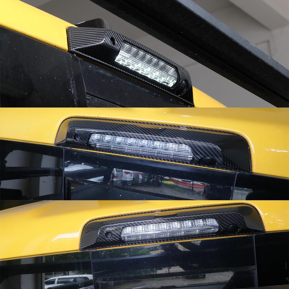 Jogon Carbon Fiber Third Brake Light Trim Frame for Dodge RAM 1500 TRX Off-Road 2021 2022 2023 2024 2025 2026 High Mounted 3rd Stop Lamp Cover